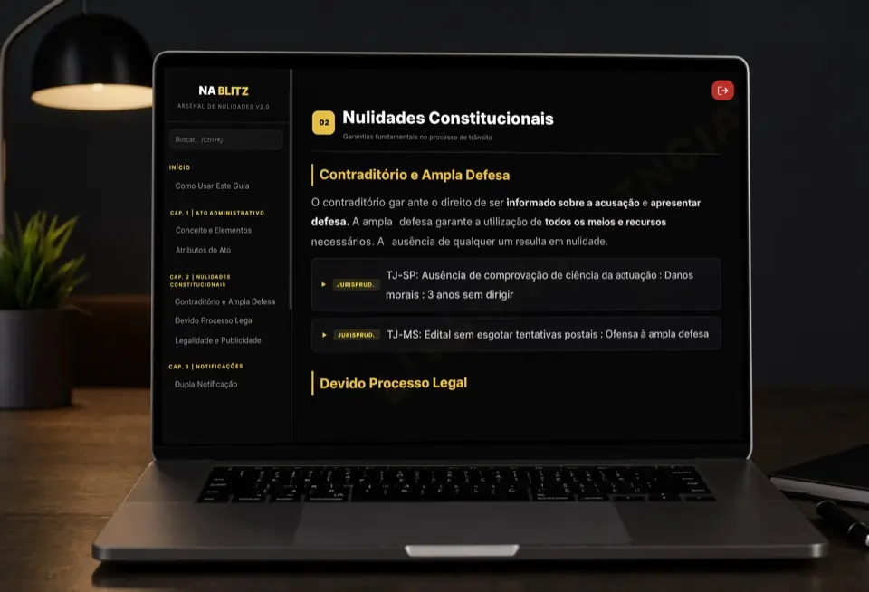 Área de membros do Mapa de Nulidades: capítulos organizados por fase com jurisprudência